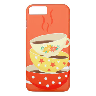 Retro tea vintage tea cups whimsical art Case-Mate iPhone case