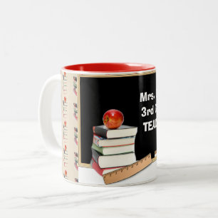 Retro Teacher Back to School Two-Tone Coffee Mug