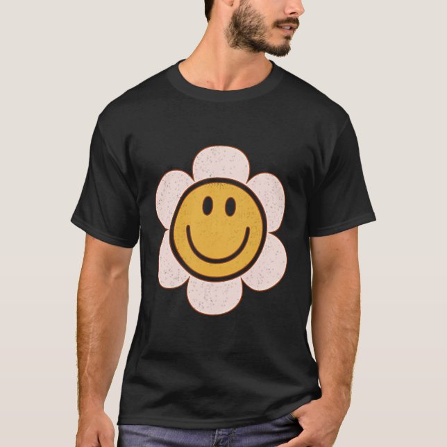 Retro Teacher Daisy Colourful - Elementary School  T-Shirt (Front)
