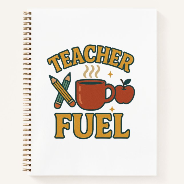 Retro Teacher Fuel Notebook - Funny Teacher Gift J (Front)