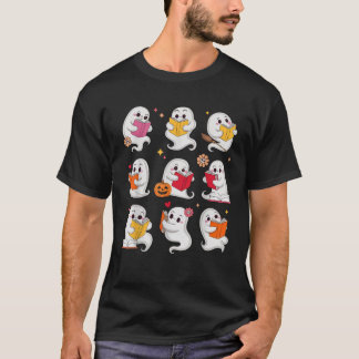 Retro Teacher Halloween Ghost Read More Books Love T-Shirt