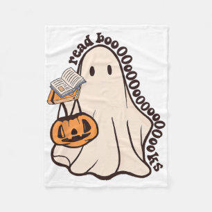 Retro Teacher Halloween Ghost Read More Books Teac Fleece Blanket