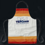Retro teacher modern blue red stylish tote bag pla apron<br><div class="desc">Retro teacher modern blue,  red,  orange and yellow stylish 80's vintage design man male teacher fun gift.</div>