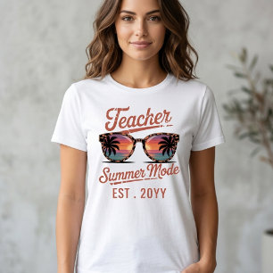 Retro Teacher Summer Mode Custom Text Tri-Blend Shirt