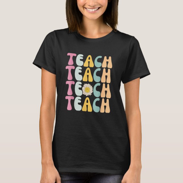 Retro Teacher Teaching Students Women Inspirationa T-Shirt (Front)