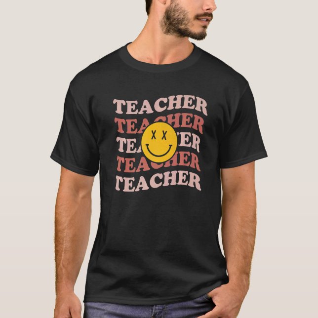 Retro Teachers Inspirational Colorful Elementary S T-Shirt (Front)