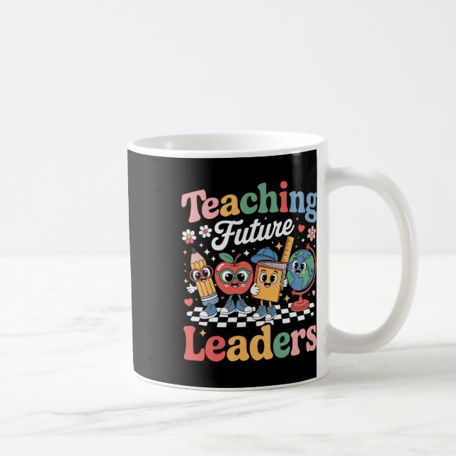 Retro Teaching Future Leaders Fun Back To School T Coffee Mug (Right)