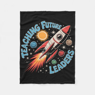 Retro Teaching Future Leaders Fun Back To School T Fleece Blanket