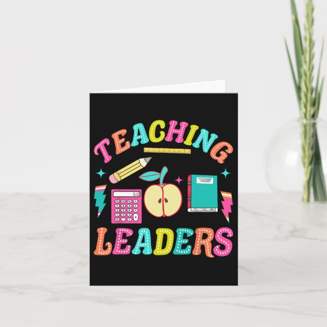 Retro Teaching Future Leaders Groovy Teacher Back  Card (Front)