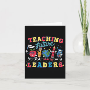 Retro Teaching Future Leaders Groovy Teacher Back Card