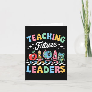 Retro Teaching Future Leaders Groovy Teacher Back  Card