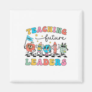 Retro Teaching Future Leaders Groovy Teacher Back Magnet