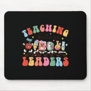 Retro Teaching Future Leaders Groovy Teacher Back  Mouse Pad