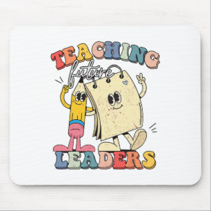 Retro Teaching Future Leaders Groovy Teacher Back Mouse Pad