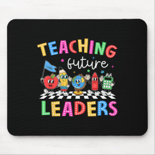 Retro Teaching Future Leaders Groovy Teacher Back Mouse Pad