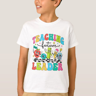 Retro Teaching Future Leaders Groovy Teacher Back  T-Shirt