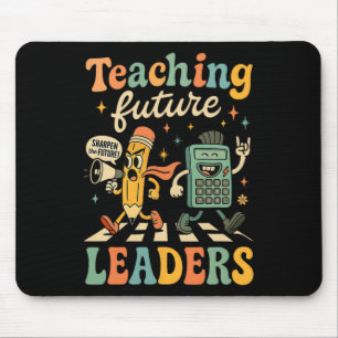 Retro Teaching Future Leaders Teacher Back To Scho Mouse Pad