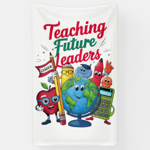 Retro Teaching Future Leaders Teacher School  Banner