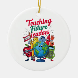 Retro Teaching Future Leaders Teacher School Ceramic Tree Decoration
