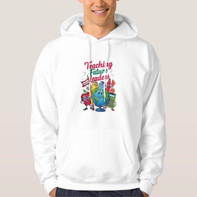 Retro Teaching Future Leaders Teacher School  Hoodie (Front)
