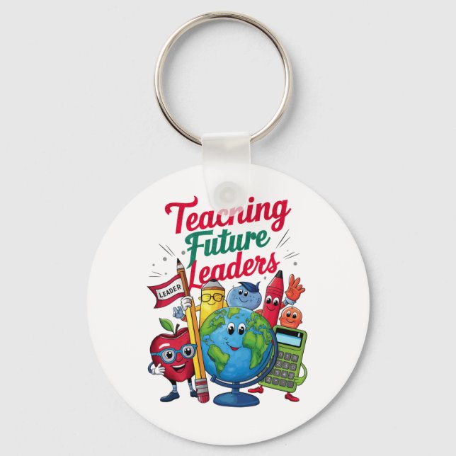 Retro Teaching Future Leaders Teacher School  Key Ring (Front)