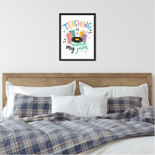 Retro Teaching Is My Jam Vinyl Record Teacher Canvas Print