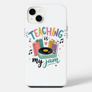 Retro Teaching Is My Jam Vinyl Record Teacher iPhone 14 Plus Case