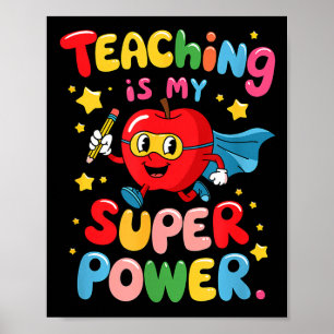 Retro teaching is superpower teacher appreciation poster
