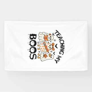 Retro Teaching My Boos Halloween Banner