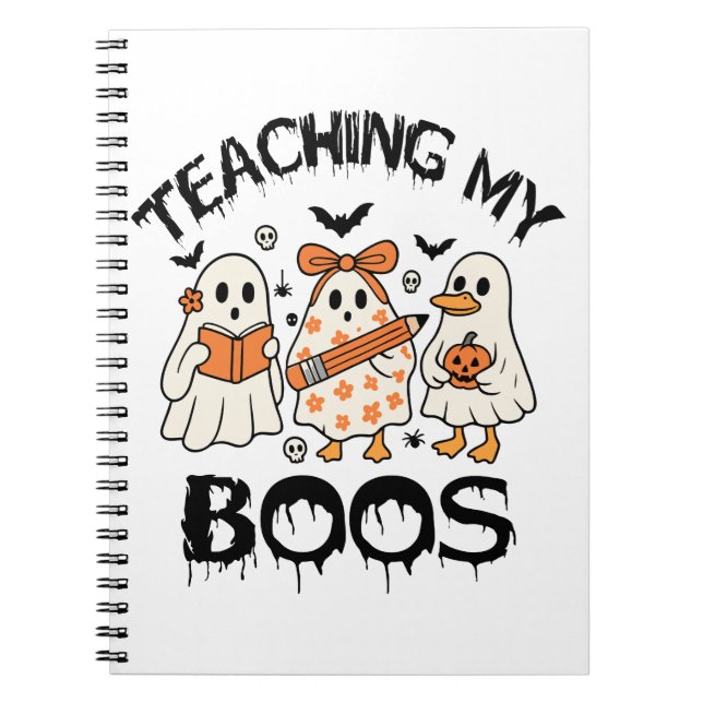 Retro Teaching My Boos Halloween Notebook (Front)