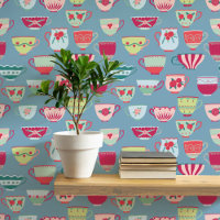 Retro Teacups Teal