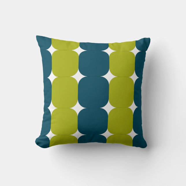 Retro Teal & Chartreuse Cushion (Front)