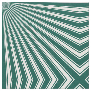 Retro Teal green Funky Sun Rays Background Fabric