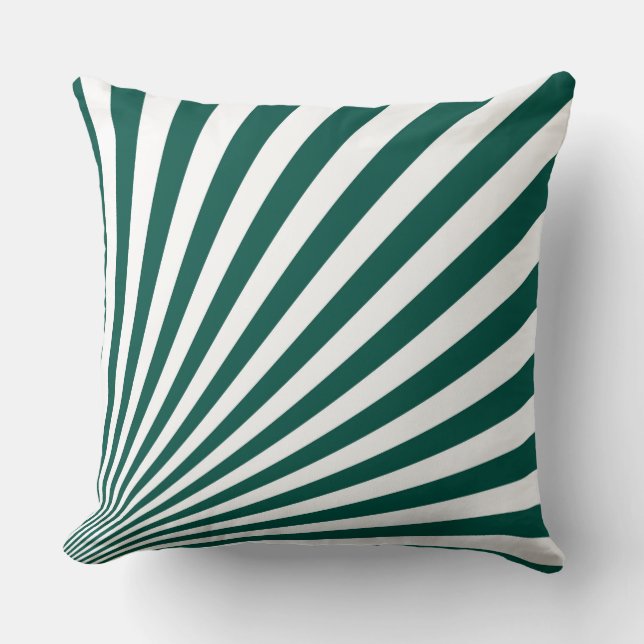 Retro Teal green Sun Rays Background Cushion (Front)