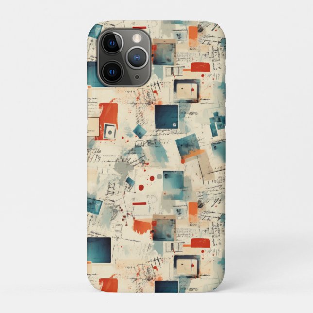 Retro Teal Orange Camera Cassette Ephemera Case-Mate iPhone Case (Back)