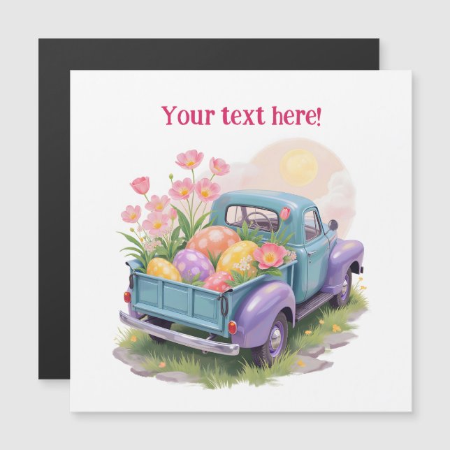 Retro Teal & Purple Truck with Easter Eggs (Front/Back)