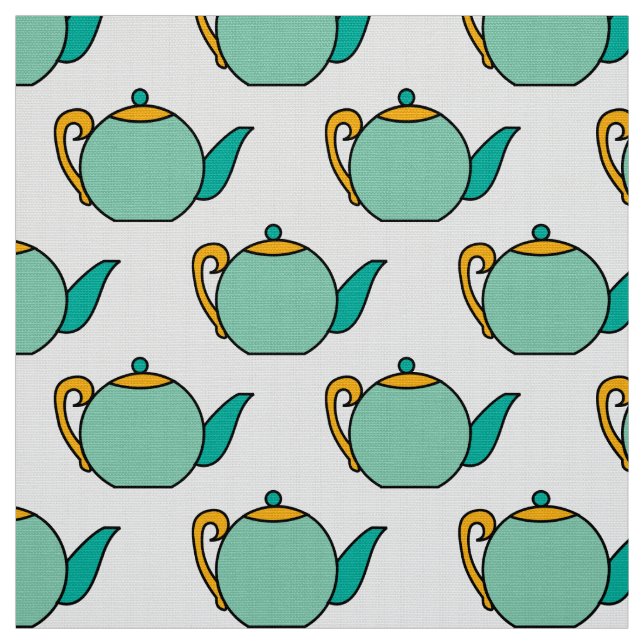 retro teapots pattern fabric (Swatch)