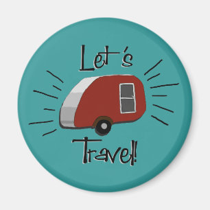 Retro Teardrop Camper Magnet