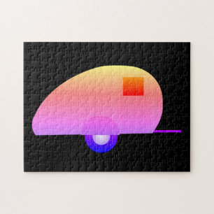 RETRO TEARDROP CAMPER TRAILER JIGSAW PUZZLE