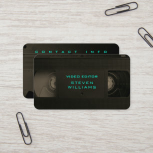 Retro tech modern coloured style business card