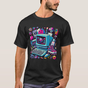 Retro Tech Playground: A Nostalgic 90s Odyssey T-Shirt