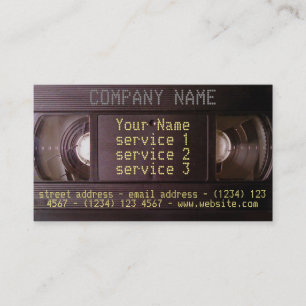 Retro tech VHS business card video audio business