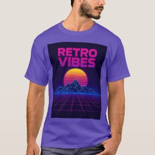 Retro Tech Vibes Neon Synthwave Design T-Shirt