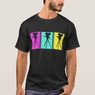 Retro Technicolor Camera Dark T-shirt