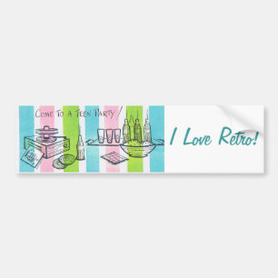 Retro Teenage Birthday Party Bumper Sticker