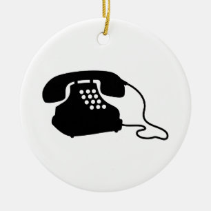 Retro Telephone Ceramic Tree Decoration