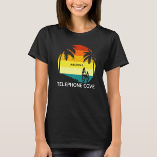 Retro Telephone Cove Beach Vintage Surf Palm 70s V T-Shirt