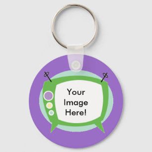 Retro Television ~ Add your Photo!! Key Ring
