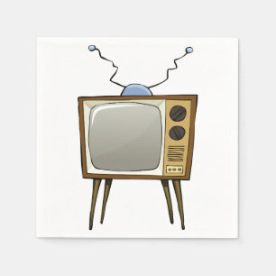 Retro Television Paper Napkins