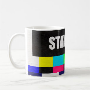 retro television test pattern with stay calm messa coffee mug